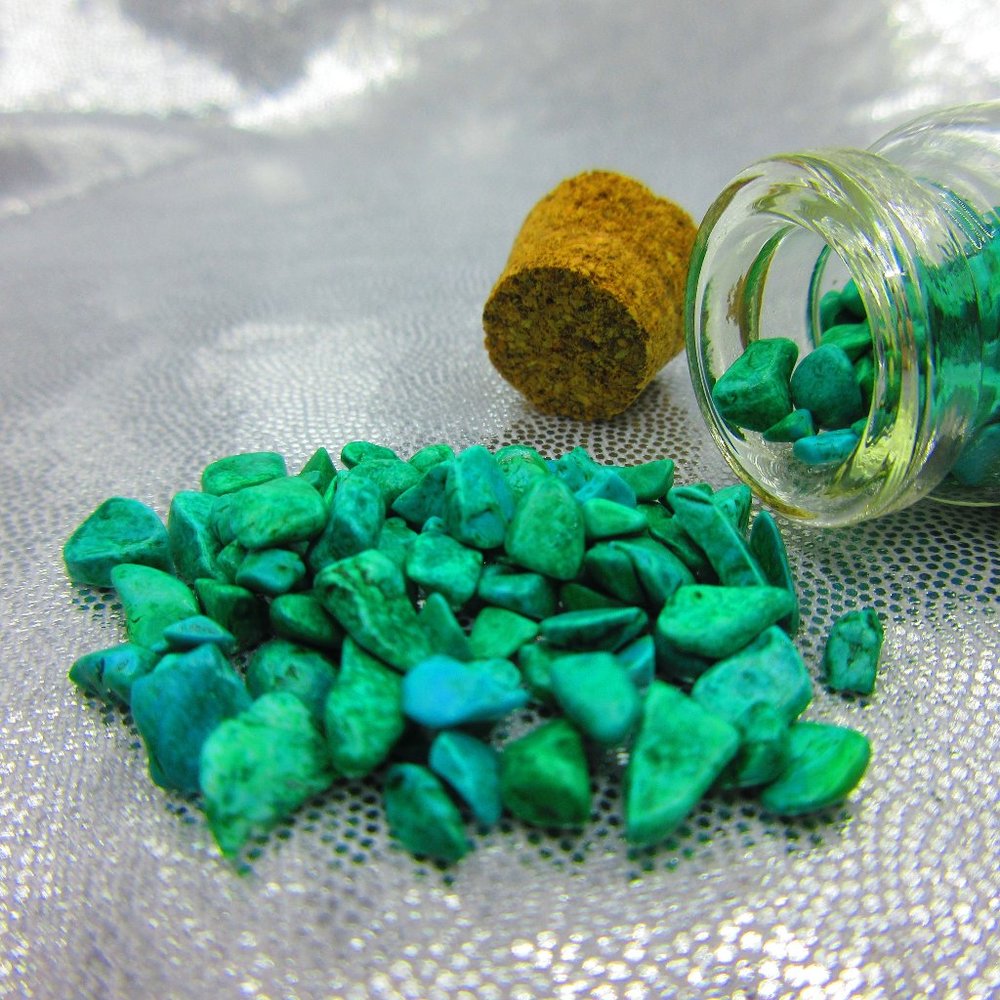 Blue Howlite Gemstone Chips In A Bottle Embellishments Natural Semi Precious